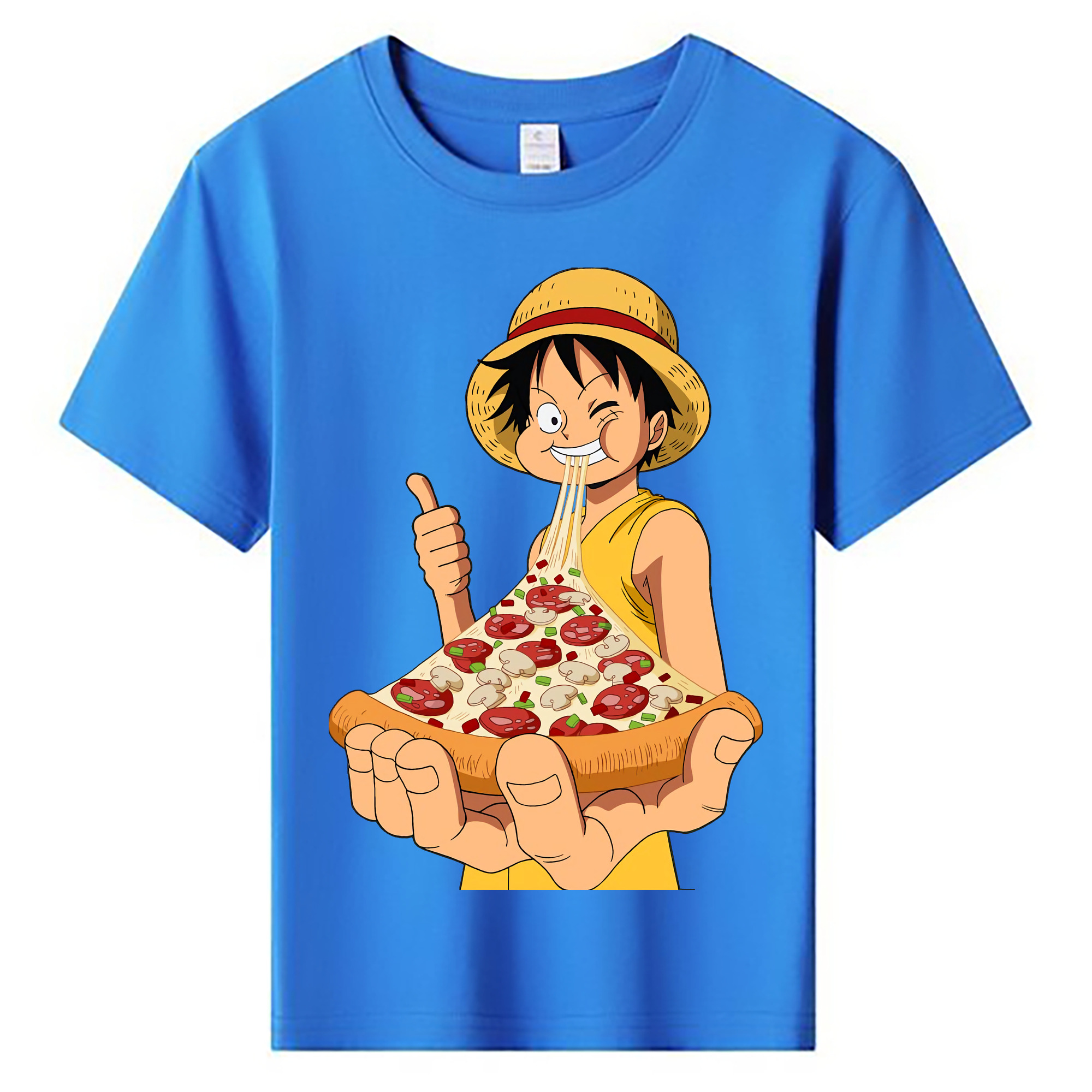 ワンピース モンキー・D・ルフィ ONE PIECE Monkey D. Luffy 綿100％キッズTシャツ（フロントプリント）